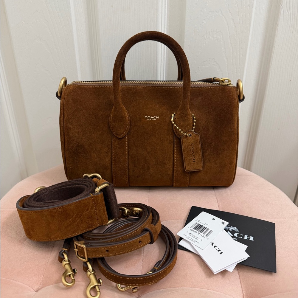 Coach Compass 25 Warm Brown Suede with Extra Straps - Picture 12 of 12